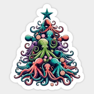 Christmas Octopus Tree Sticker